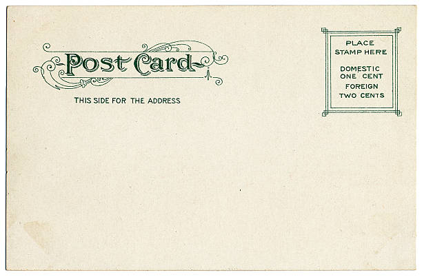 vintage postal parte posterior - 1920s style postcard old paper fotografías e imágenes de stock