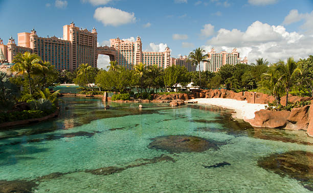 Looking over the water at the Atlantis Resort in the Bahamas Atlantis Resort, Bahamas atlantis bahamas stock pictures, royalty-free photos & images