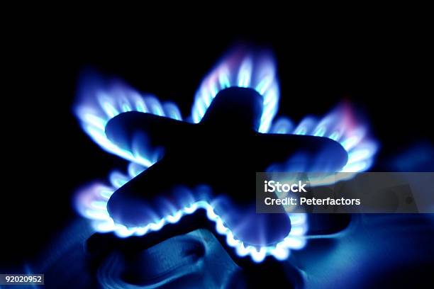 Flame Stock Photo - Download Image Now - Black Color, Blue, Burner - Stove Top