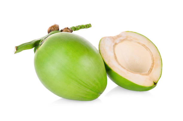 istock Green coconut isolated on white background 920211866