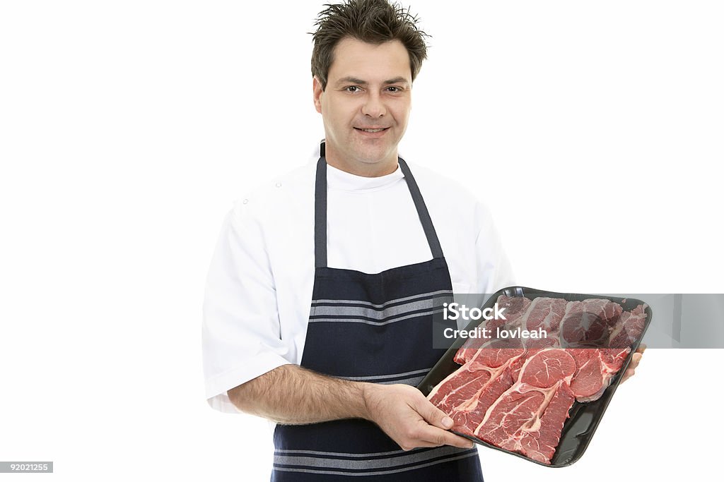 Butcher showcasing steak  Butcher Stock Photo