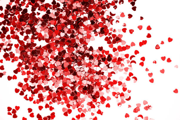 istock Abstract heart twinkling glitter red on white background, Valentine's day concept 920216974
