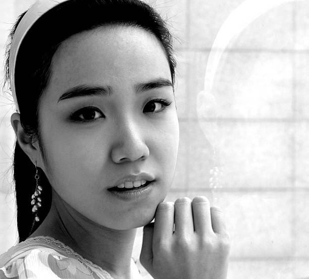 istock Black and white female portrait 92021827