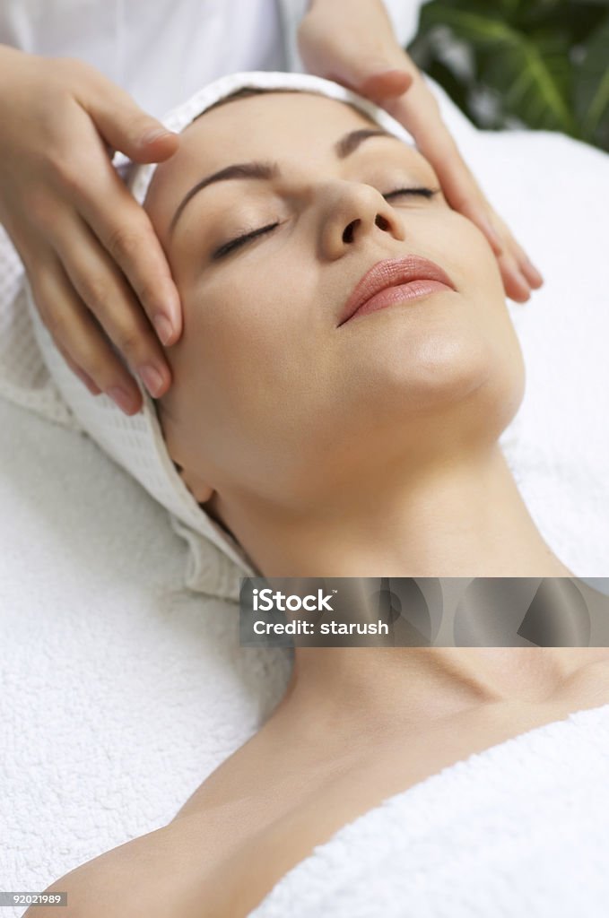 Serie di salone di bellezza - Foto stock royalty-free di Massaggio del viso