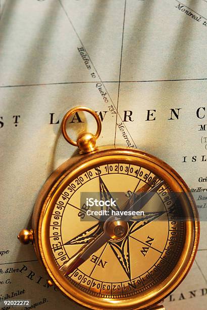 Antik Messing Kompass Stockfoto und mehr Bilder von Alt - Alt, Altertümlich, Amerikanische Kontinente und Regionen