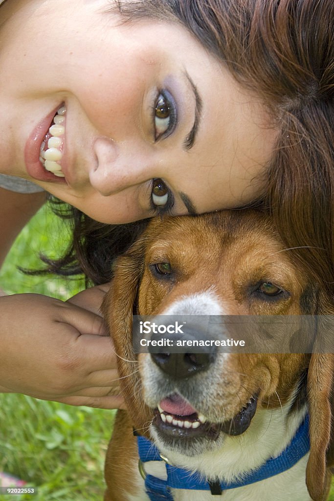 Mulher com seu Cachorro - Royalty-free Cão Foto de stock