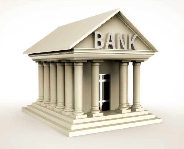 istock Bank building in antique style on white background 920228544