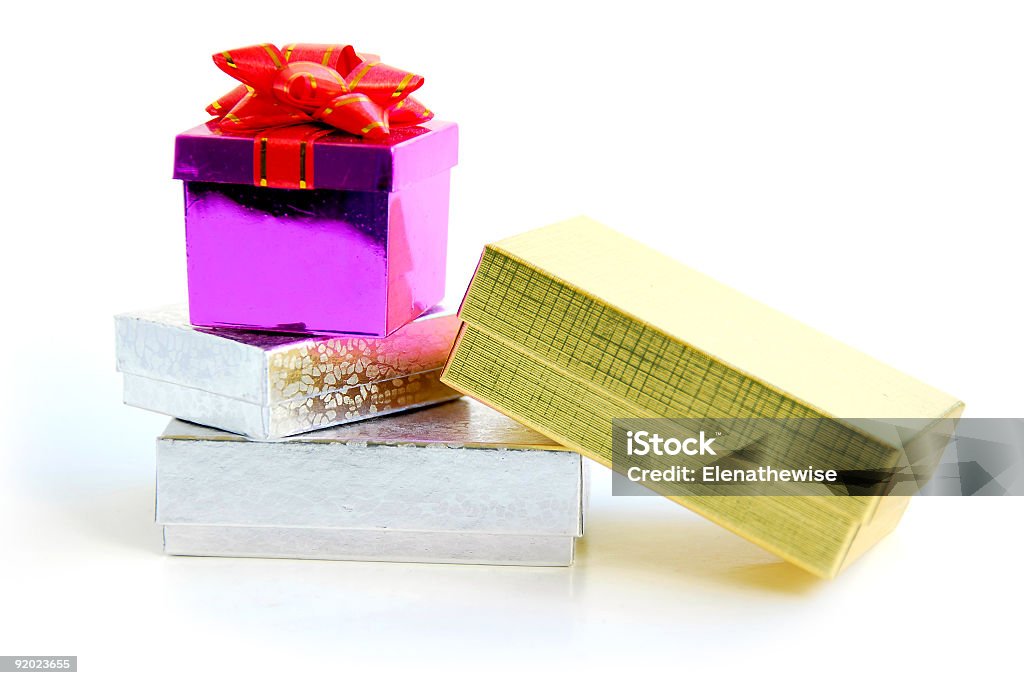 Gift boxes Gift boxes on white background Birthday Stock Photo