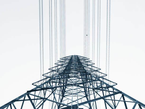 高電圧高電圧送電線業界の記事します。 - power line electricity construction fuel and power generation ストックフォトと画像
