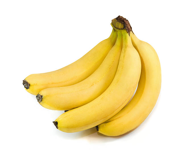 istock Bunch of ripe yellow bananas on white background 92023933