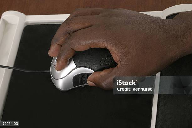 Man Hands On Computer Mouse 1 Stock Photo - Download Image Now ...