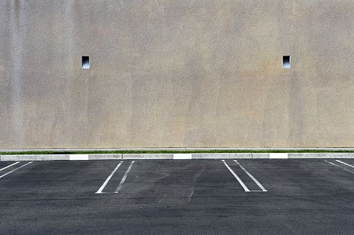 An empty parking lot at an outdoor car park