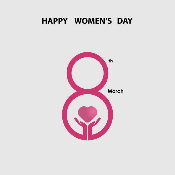 Creative 8 March vector design with international women's day icon.Women's day symbol. Minimalistic design for international women's day concept.Vector illustration vector art illustration