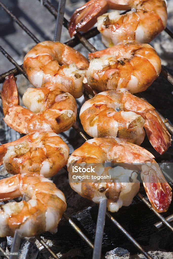 Garnelen vom Grill - Lizenzfrei Bratspieß Stock-Foto