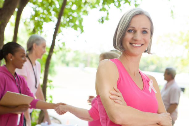 istock Confident woman after breast cancer awareness run 920247838