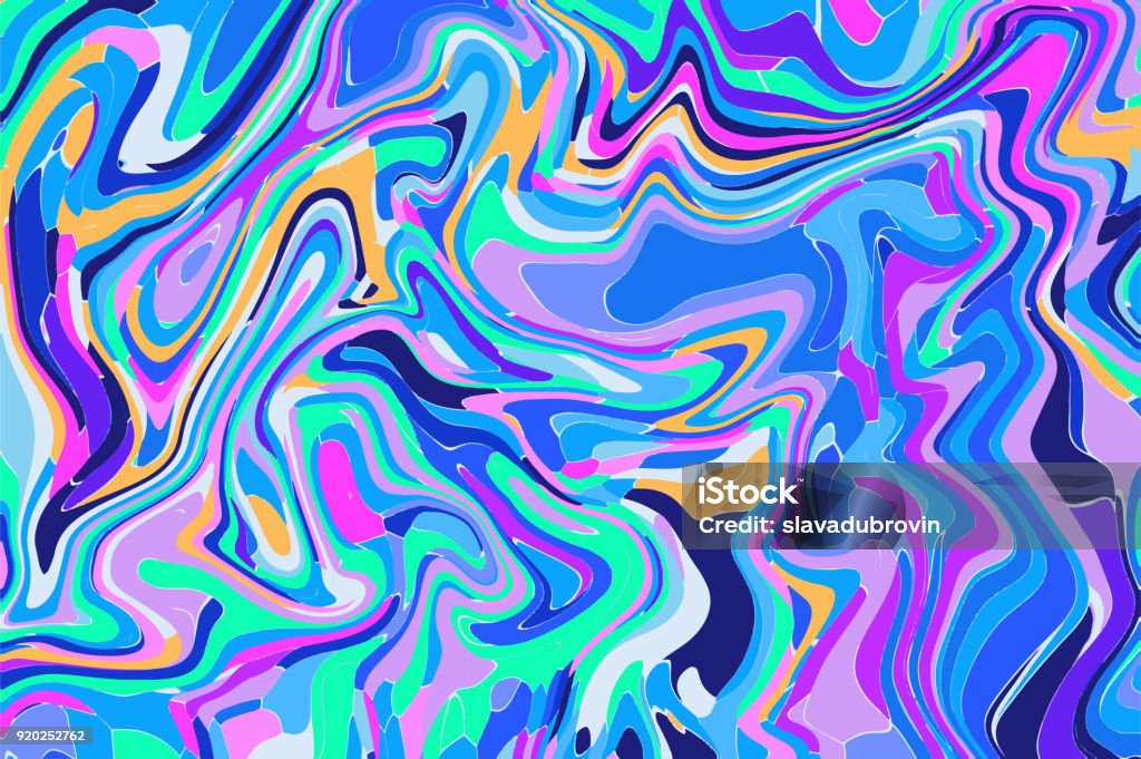 Bright blue digital marbling. Abstract marbled backdrop. Liquid paint abstraction. Bright blue digital marbling. Abstract marbled backdrop. Liquid paint abstraction. Vibrant color mesh background. Colorful marbling texture for invitations and covers. Trendy surface design Pattern stock vector