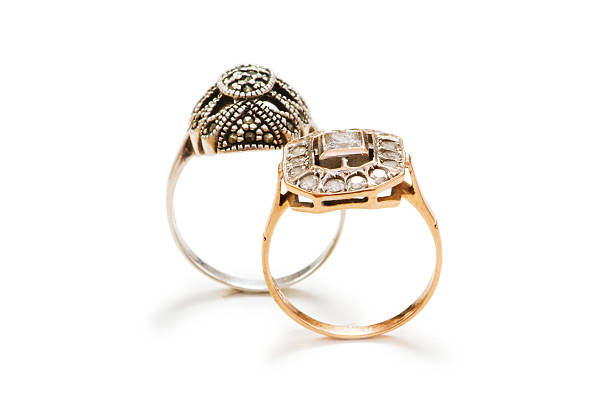 istock Golden rings isolated on the white background 92025377