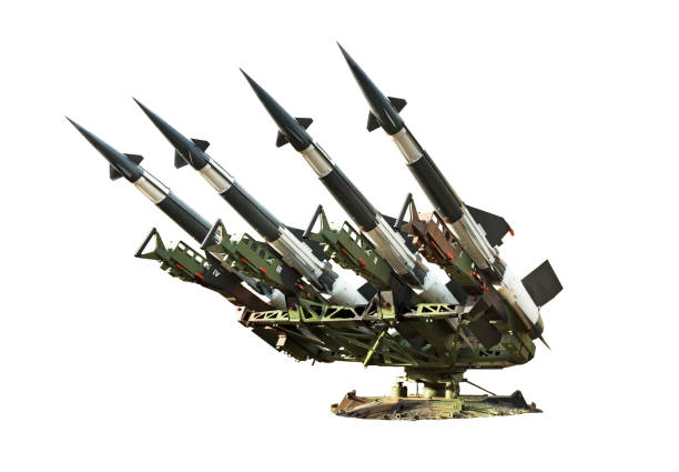 istock Several combat missiles Isolated on a white background. Missile weapons. 920255062