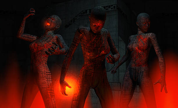 istock Wartorn cyborg soldiers 92026200
