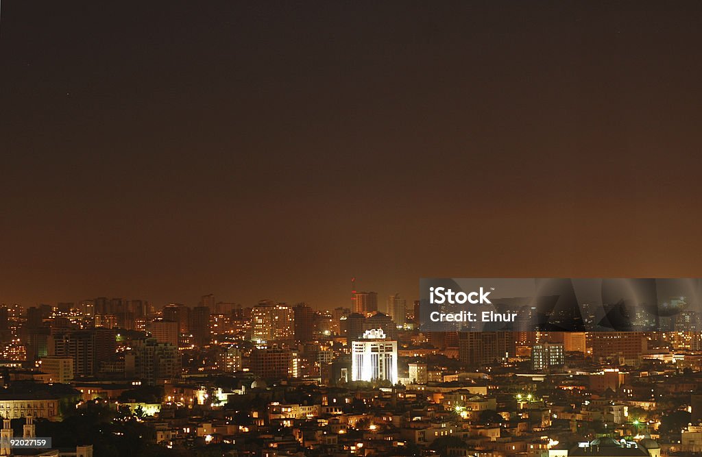 Baku city at night  Aerial View Stock Photo