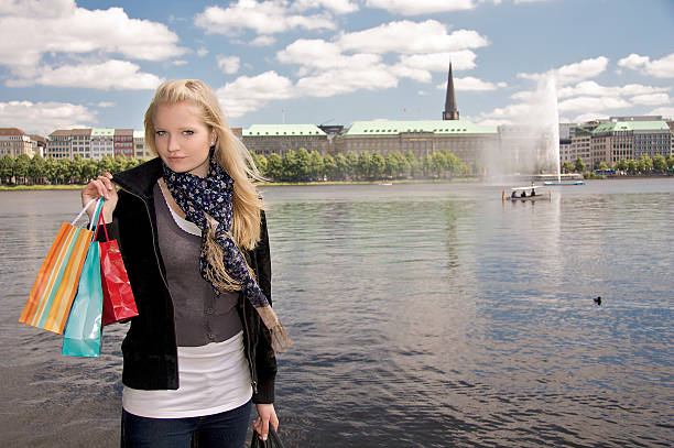 City shopping stock photo