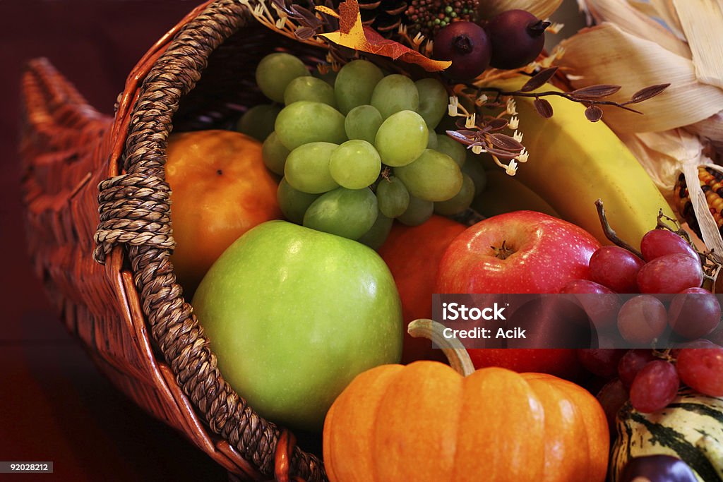 Horn of plenty  Basket Stock Photo