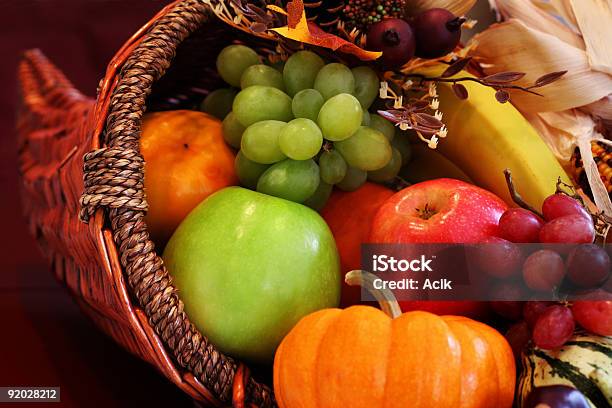 Horn Of Plenty Stock Photo - Download Image Now - Basket, Fruit, Abundance