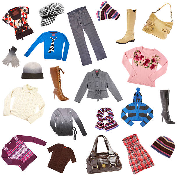 istock Isolated picture of various winter clothes and accessories 92029096