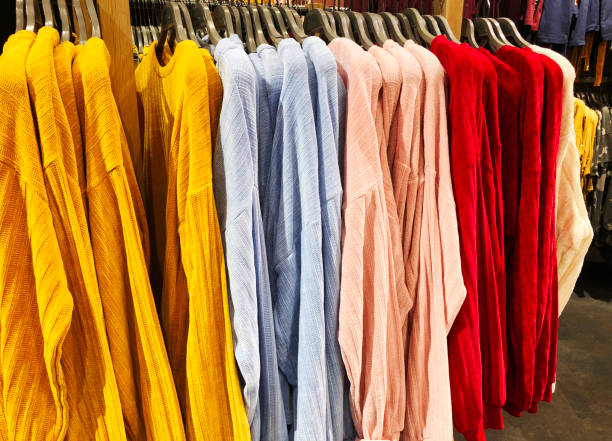 istock Modern clothes in a shop on a hanger. 920291420