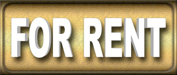 istock Stock Illustration - White Text FOR RENT, 3D Illustration, Bronze Background. 920294258