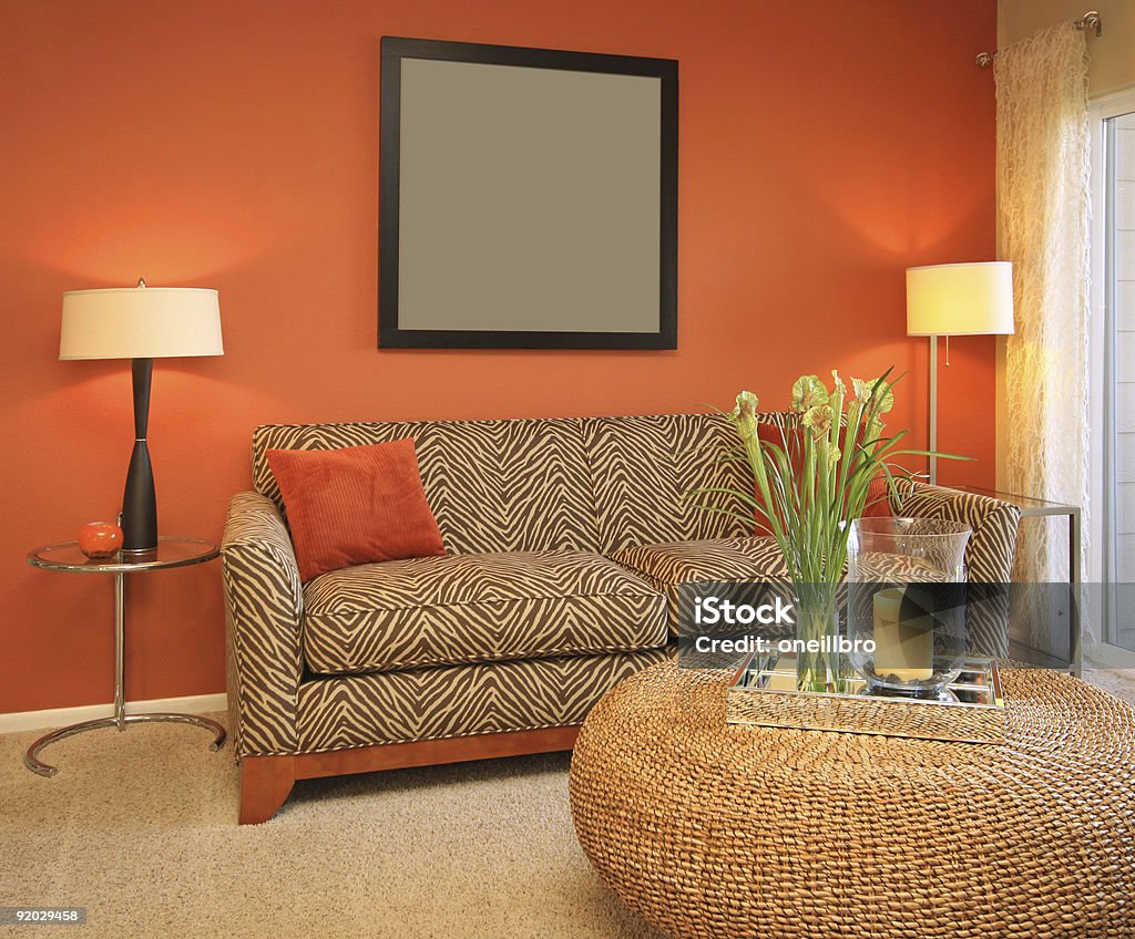 Moderna sala de estar - Foto de stock de Arte libre de derechos