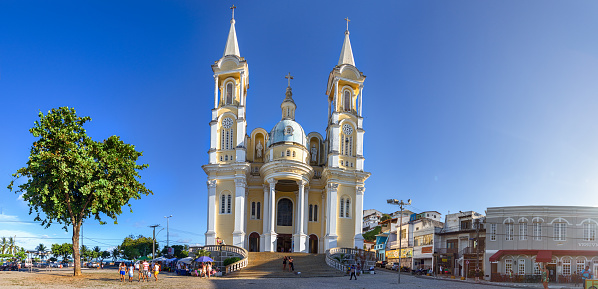 Ilheus, Bahia: Panoramic view of the Cathedral of St Sebastian located in the Historic Center of Ilheus.