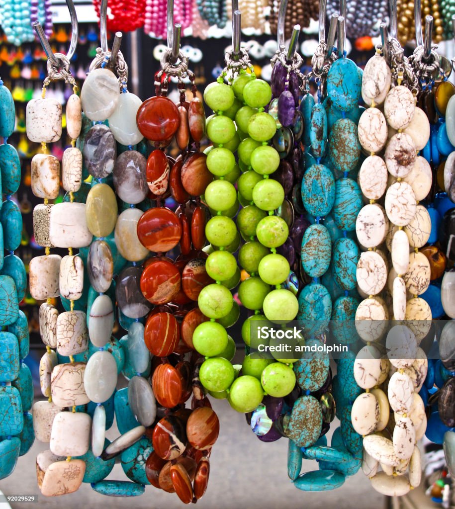 Necklaces at a market  Artificial Stock Photo