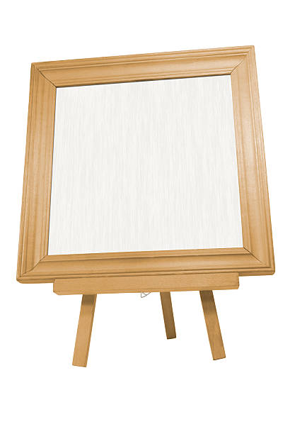 square wooden frame with clipping path stock photo