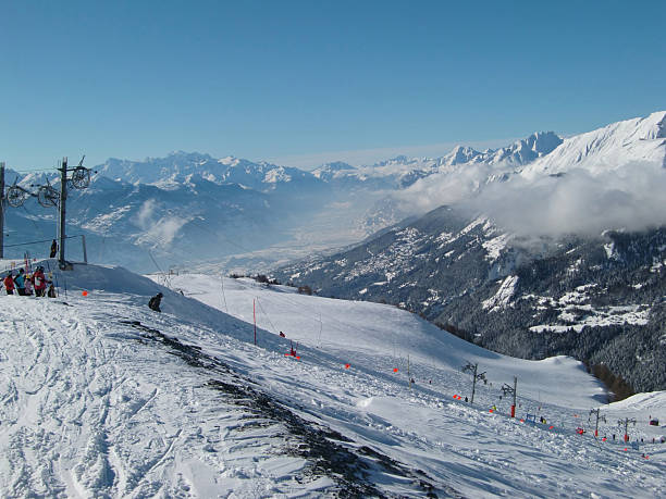 Crans-Montana Skistation crans montana stock pictures, royalty-free photos & images