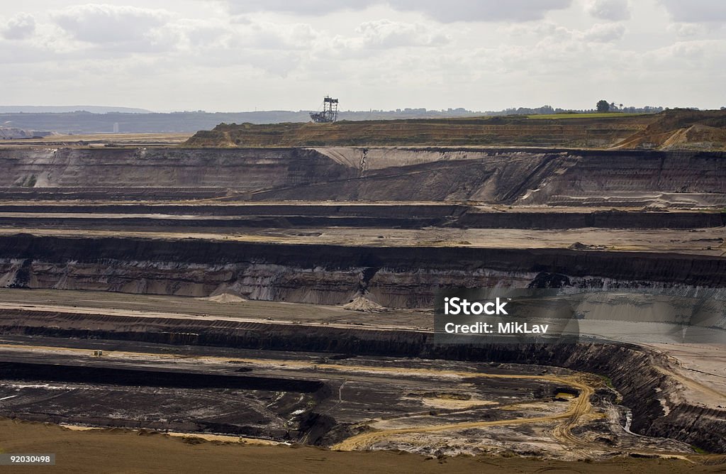 Open-pit lignite mining in Germany  Air Pollution Stock Photo