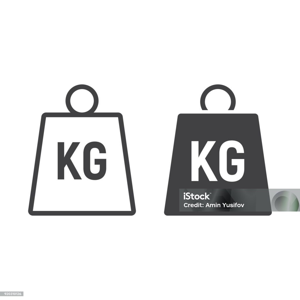 Weight symbol line and glyph icon, logistic and delivery, kilogram sign vector graphics, a linear pattern on a white background, eps 10. Weight stock vector