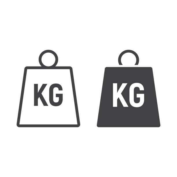 Weight symbol line and glyph icon, logistic and delivery, kilogram sign vector graphics, a linear pattern on a white background, eps 10. Weight symbol line and glyph icon, logistic and delivery, kilogram sign vector graphics, a linear pattern on a white background, eps 10. weights stock illustrations