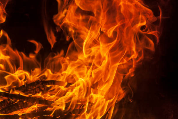 istock Shot of burning firewood in fireplace 920312772