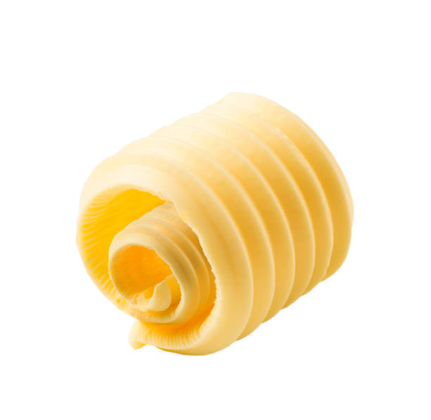 istock Single roll of butter curl in yellow color 92031414