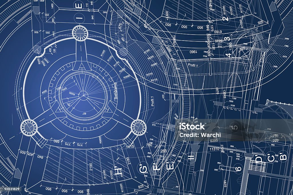 architectural background  Plan - Document Stock Photo