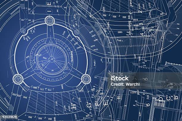 Architectural Background Stock Photo - Download Image Now - Plan - Document, Blueprint, Car