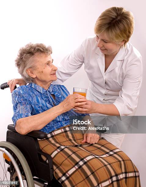 Elderly Woman In Wheelchair Stock Photo - Download Image Now - 80-89 Years, A Helping Hand, Adult
