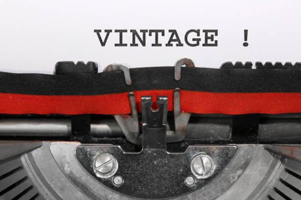 word VINTAGE written with the old typewriter on white sheet