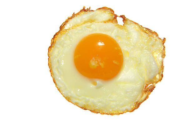 istock food - just fried egg clouse up on white background 92032454