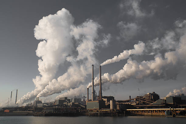 환경 문제 - pollution coal carbon dioxide smoke stack 뉴스 사진 이미지