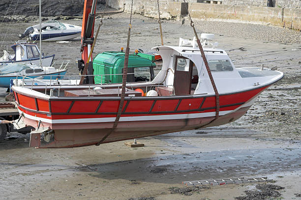 istock Boat Being Lifted By Crane 92032754