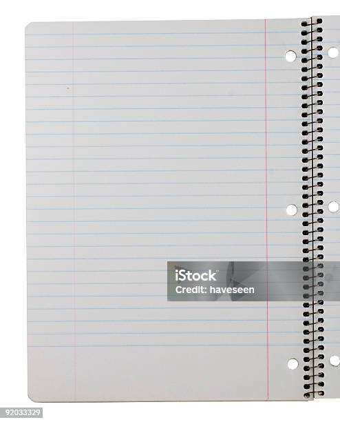 Isolado Em Branco Escritalivro - Fotografias de stock e mais imagens de Bloco Espiral - Bloco Espiral, Branco, Caderno de notas