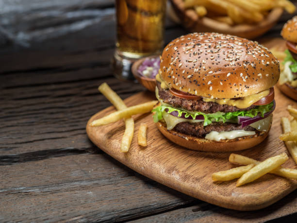 istock Hamburger and French fries. 920337000