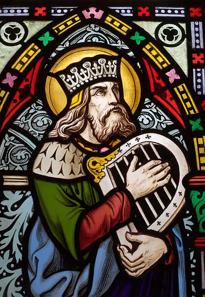 Photo of Stained glass depiction of the Biblical King David